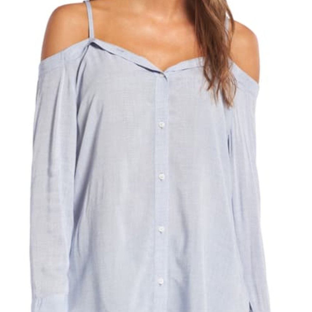 Treasure & Bond Deconstructed Off Shoulder Shirt M